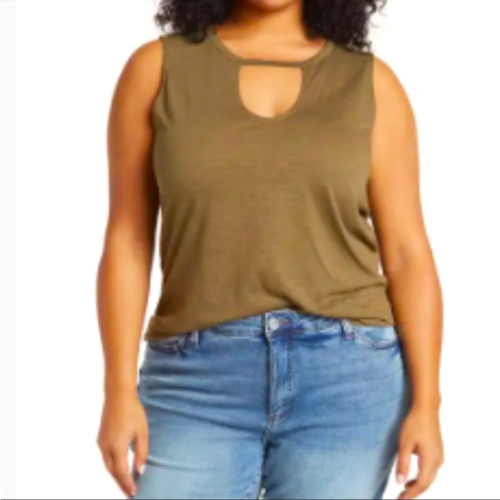 Sanctuary NWT Olive Sunny Cutout Tank Size 1X